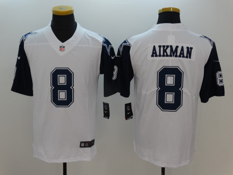 Men's Dallas Cowboys Troy Aikman #8 White Jersey